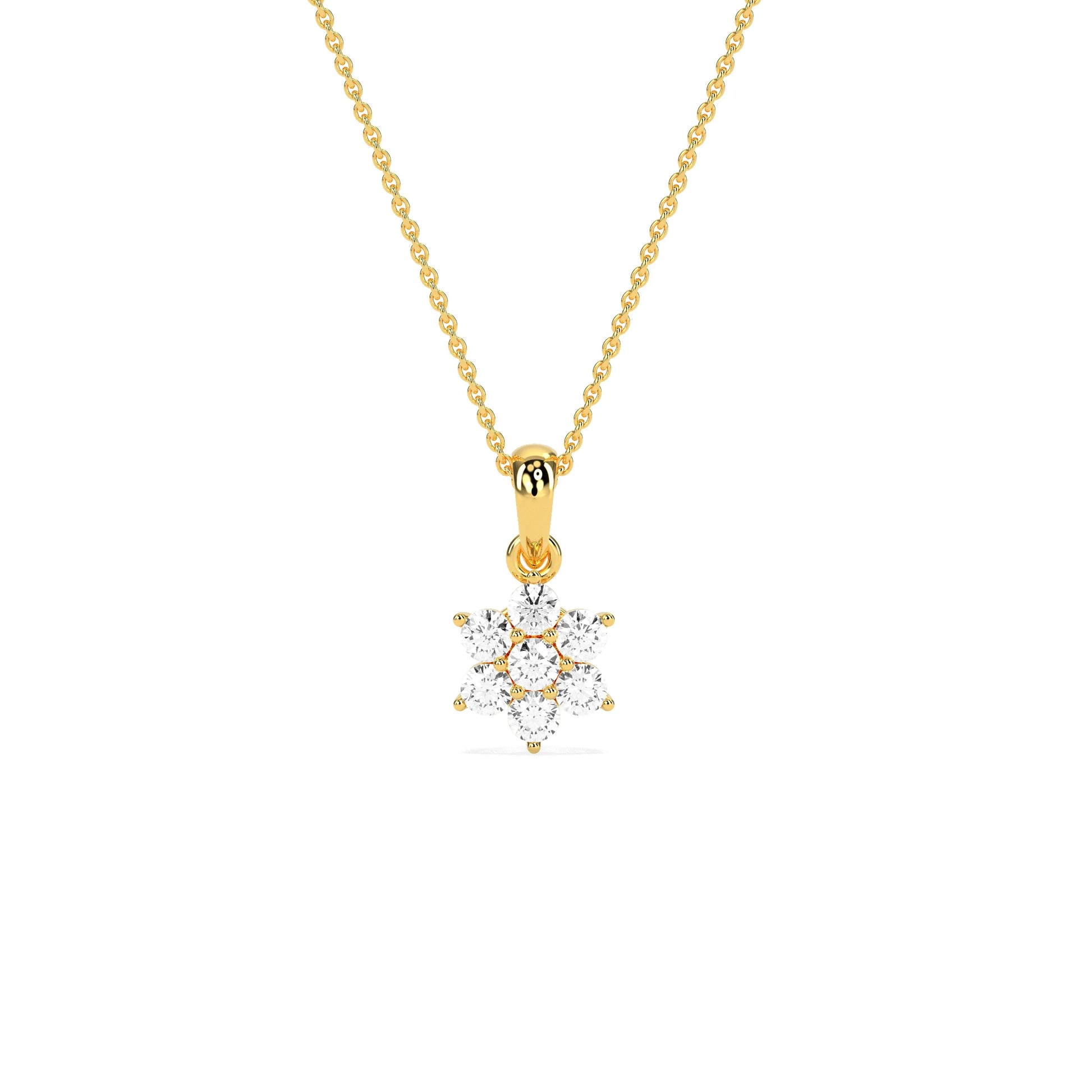 Flower Cluster Rounded Diamond Pendant - Godahari Dev Jewells