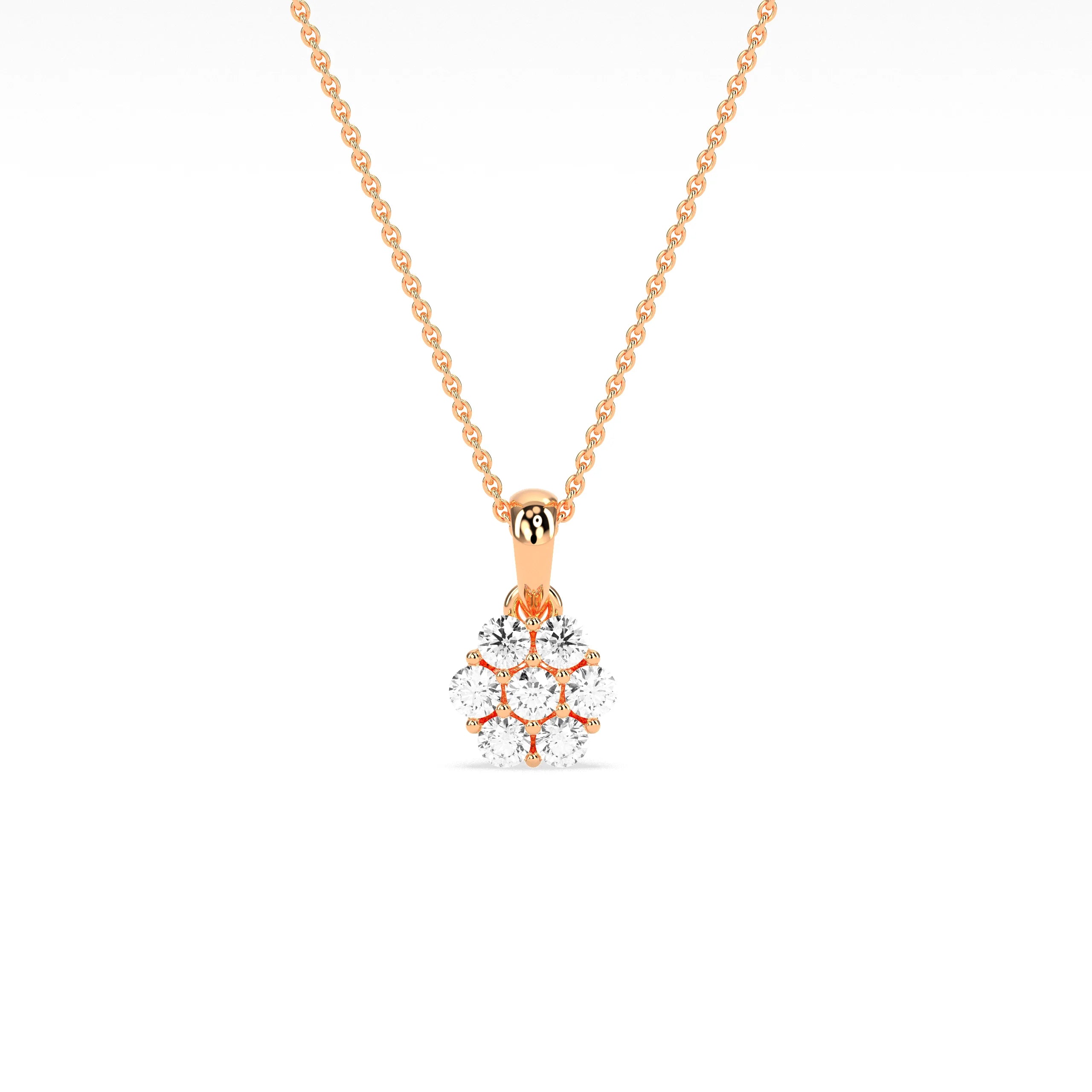Elegant Cluster Diamond Studded Pendant - Godahari Dev Jewells