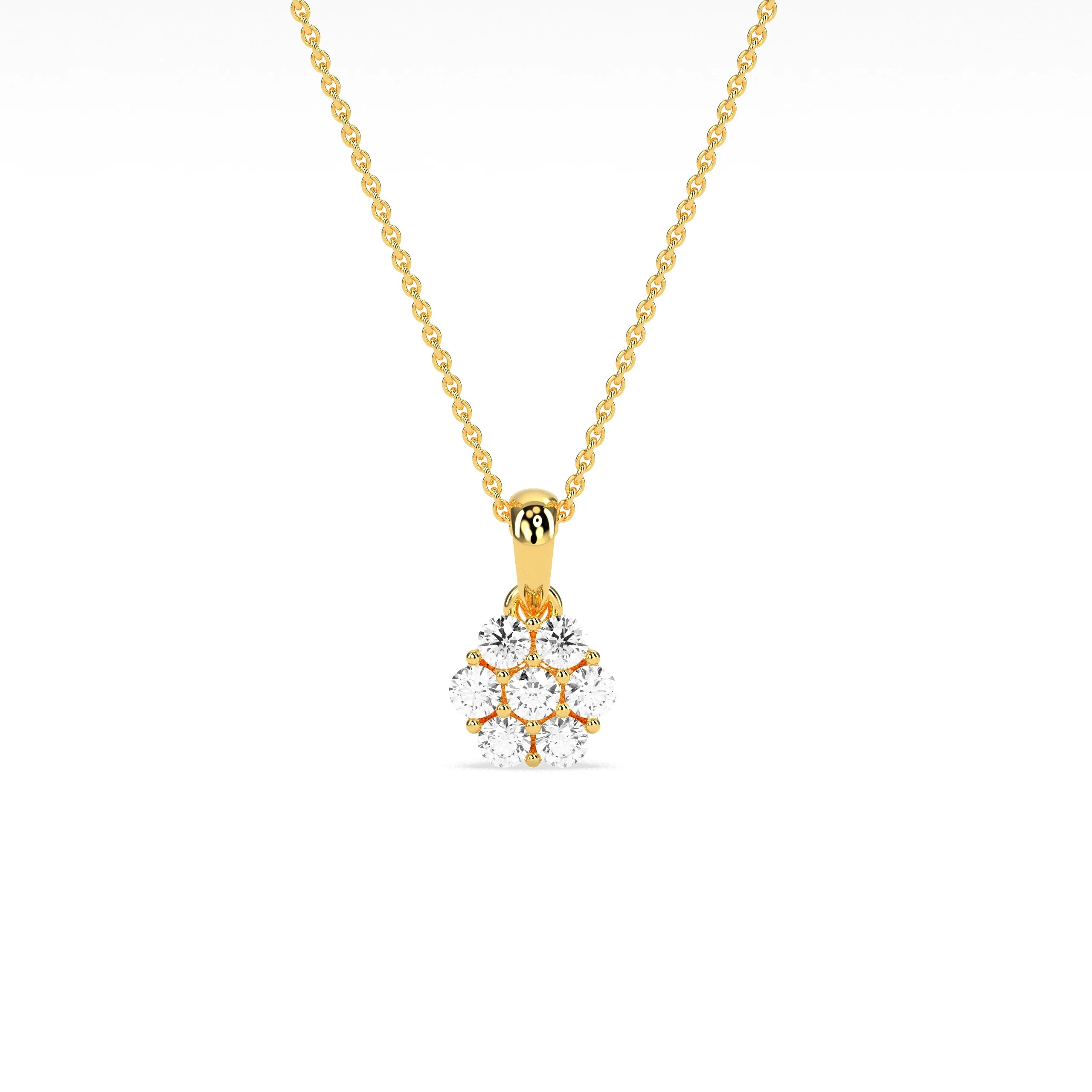 Elegant Cluster Diamond Studded Pendant - Godahari Dev Jewells