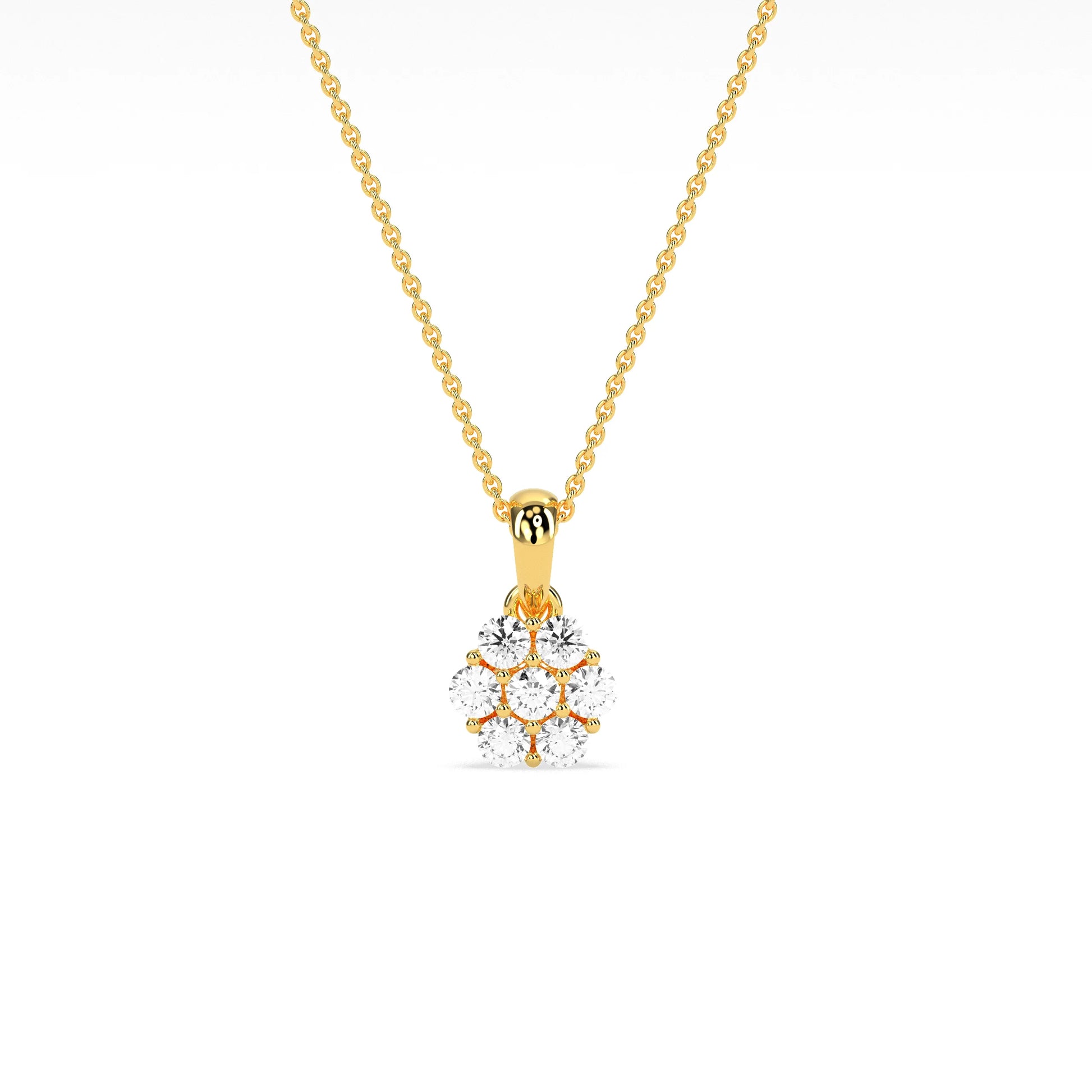 Elegant Cluster Diamond Studded Pendant - Godahari Dev Jewells
