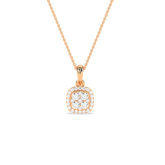 Elegant Square Cluster Diamond Pendant - Godahari Dev Jewells