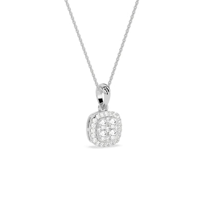 Elegant Square Cluster Diamond Pendant - Godahari Dev Jewells