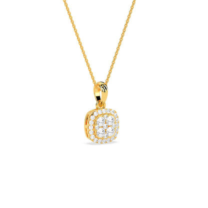 Elegant Square Cluster Diamond Pendant - Godahari Dev Jewells