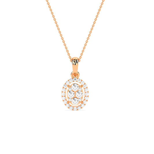 Stunning Oval Cluster Diamond Beauty Pendant - Godahari Dev Jewells