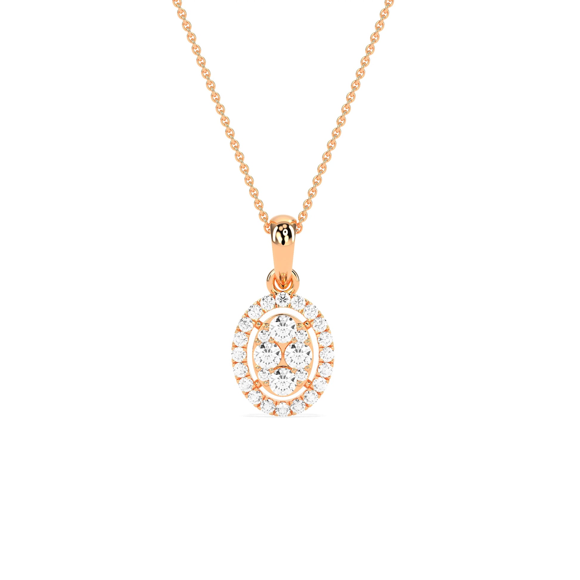 Stunning Oval Cluster Diamond Beauty Pendant - Godahari Dev Jewells
