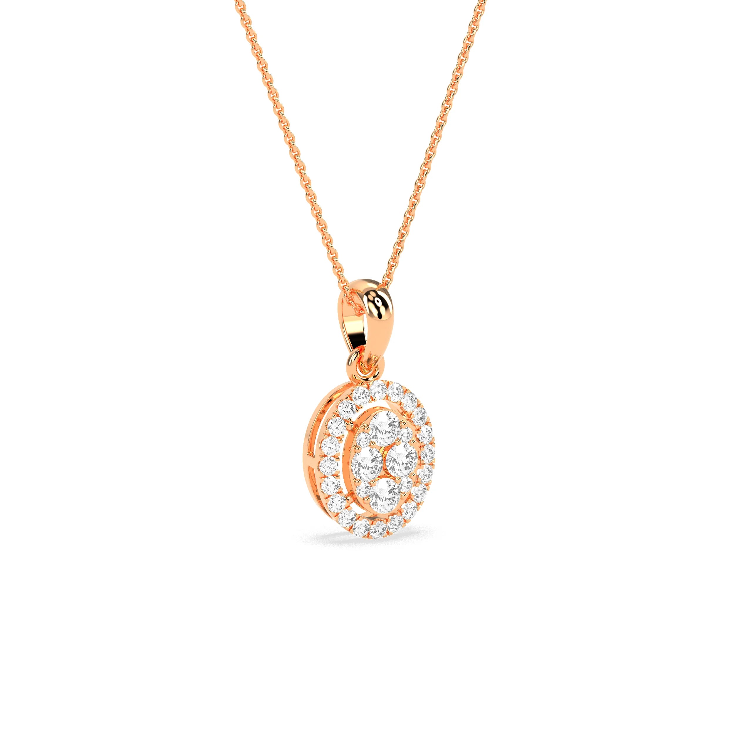 Stunning Oval Cluster Diamond Beauty Pendant - Godahari Dev Jewells