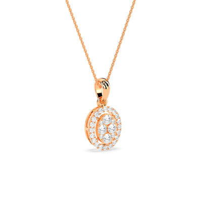 Stunning Oval Cluster Diamond Beauty Pendant - Godahari Dev Jewells