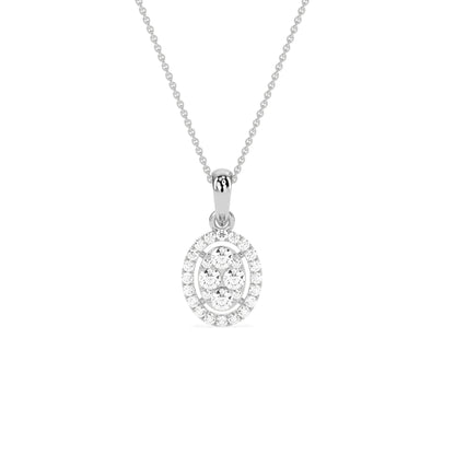Stunning Oval Cluster Diamond Beauty Pendant - Godahari Dev Jewells
