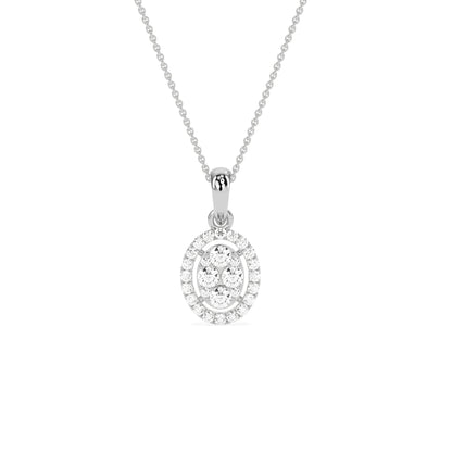 Stunning Oval Cluster Diamond Pendant - Godahari Dev Jewells