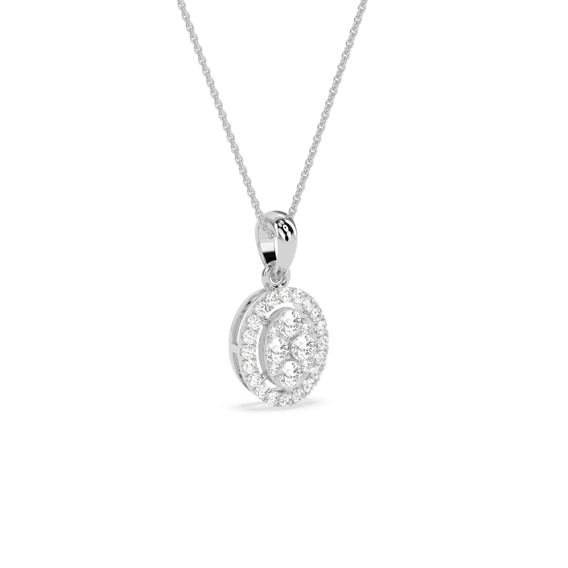 Stunning Oval Cluster Diamond Beauty Pendant - Godahari Dev Jewells