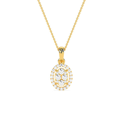 Stunning Oval Cluster Diamond Beauty Pendant - Godahari Dev Jewells