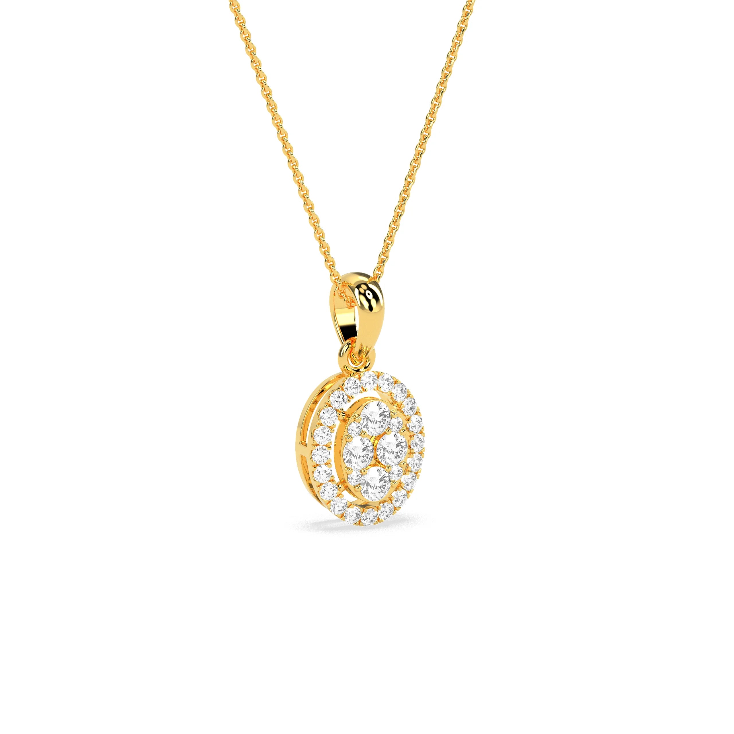 Stunning Oval Cluster Diamond Beauty Pendant - Godahari Dev Jewells