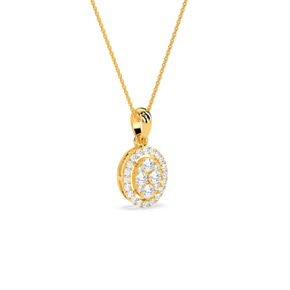Stunning Oval Cluster Diamond Beauty Pendant - Godahari Dev Jewells