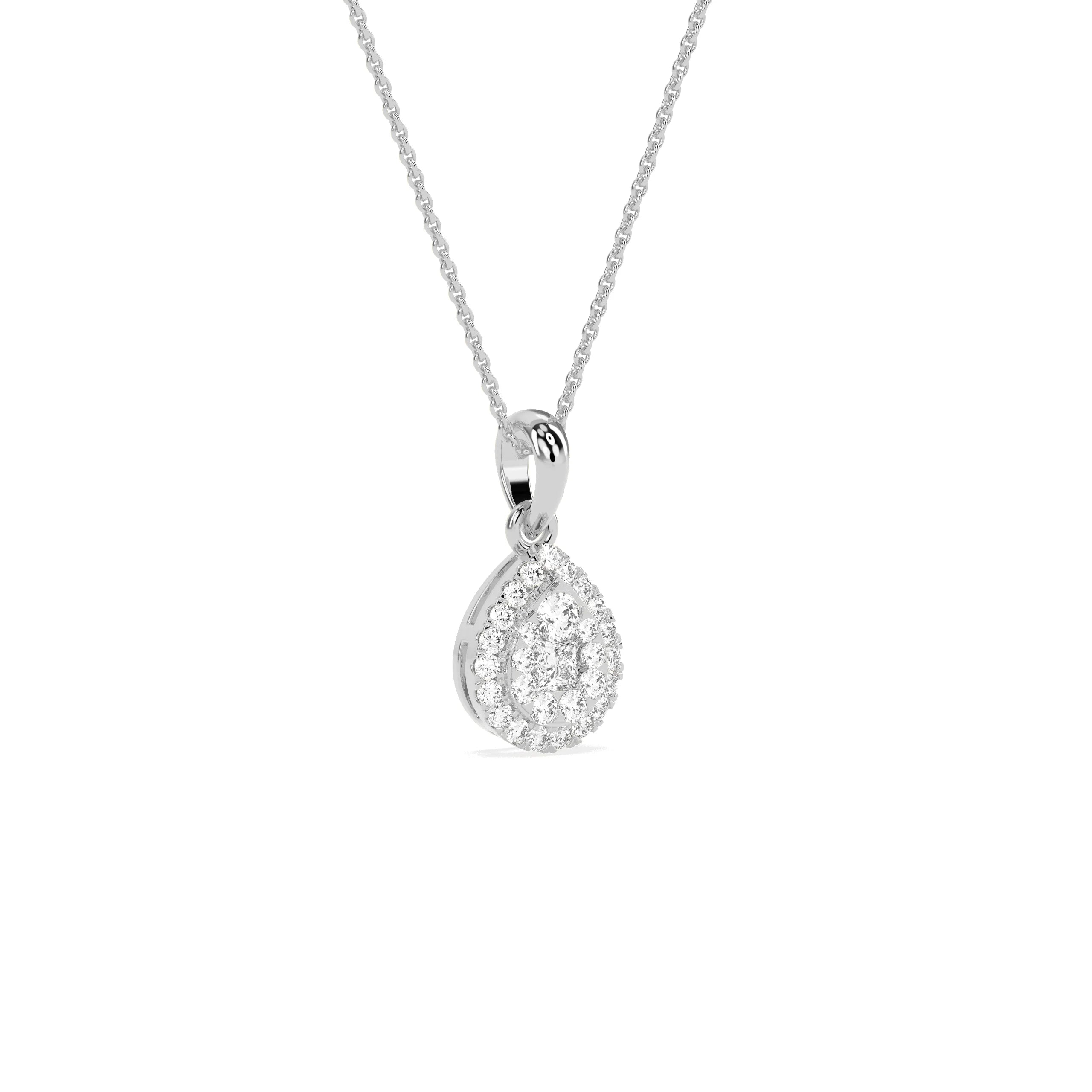Stunning Pear Shaped Cluster Designed Diamond Pendant - Godahari Dev Jewells