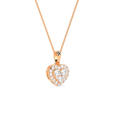 Stunning Heart Shaped Round Diamond Pendant - Godahari Dev Jewells