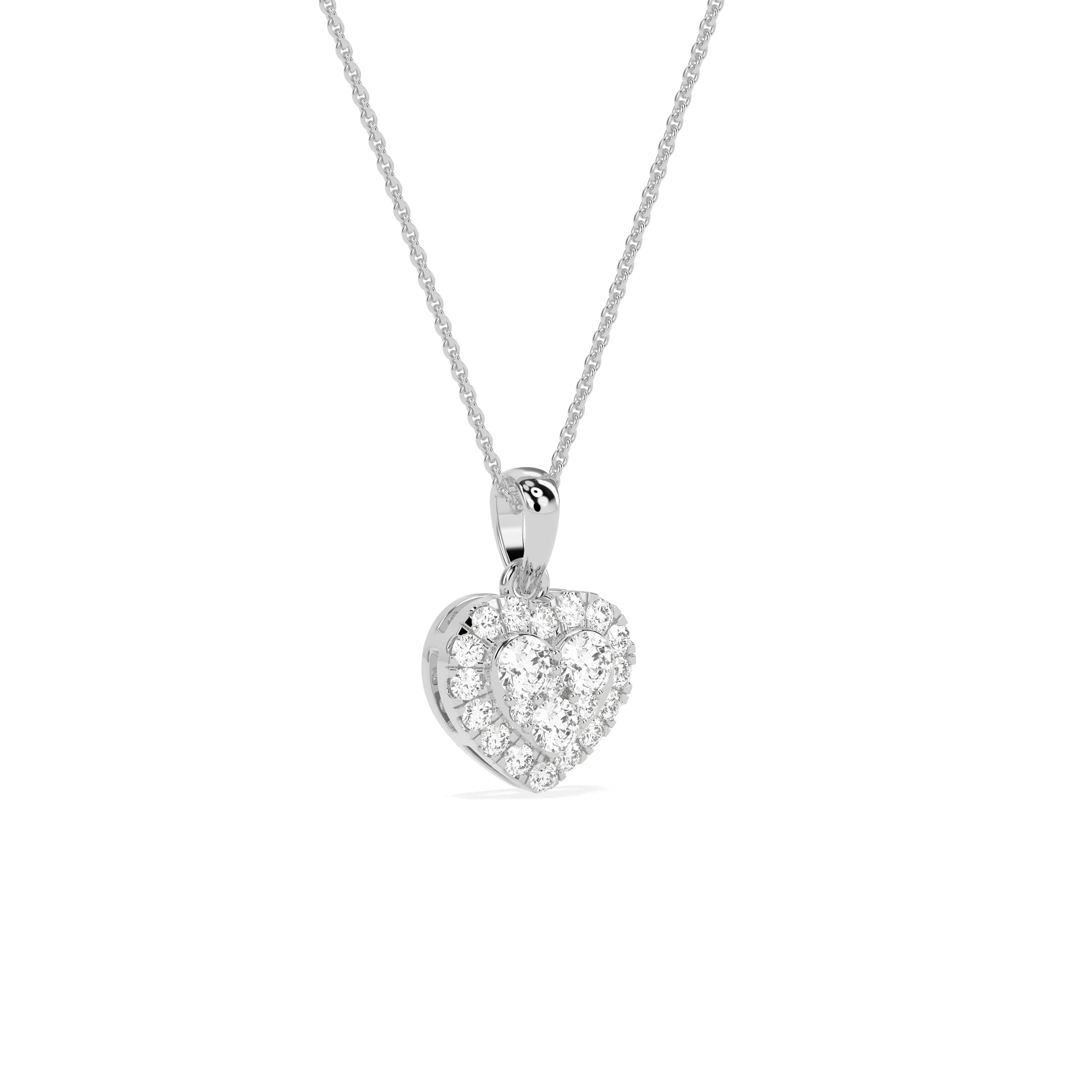Stunning Heart Shape Cluster Diamond Pendant - Godahari Dev Jewells