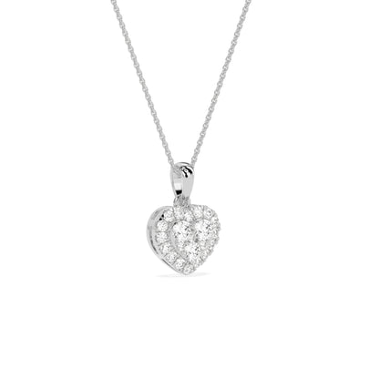 Stunning Heart Shape Cluster Diamond Pendant - Godahari Dev Jewells