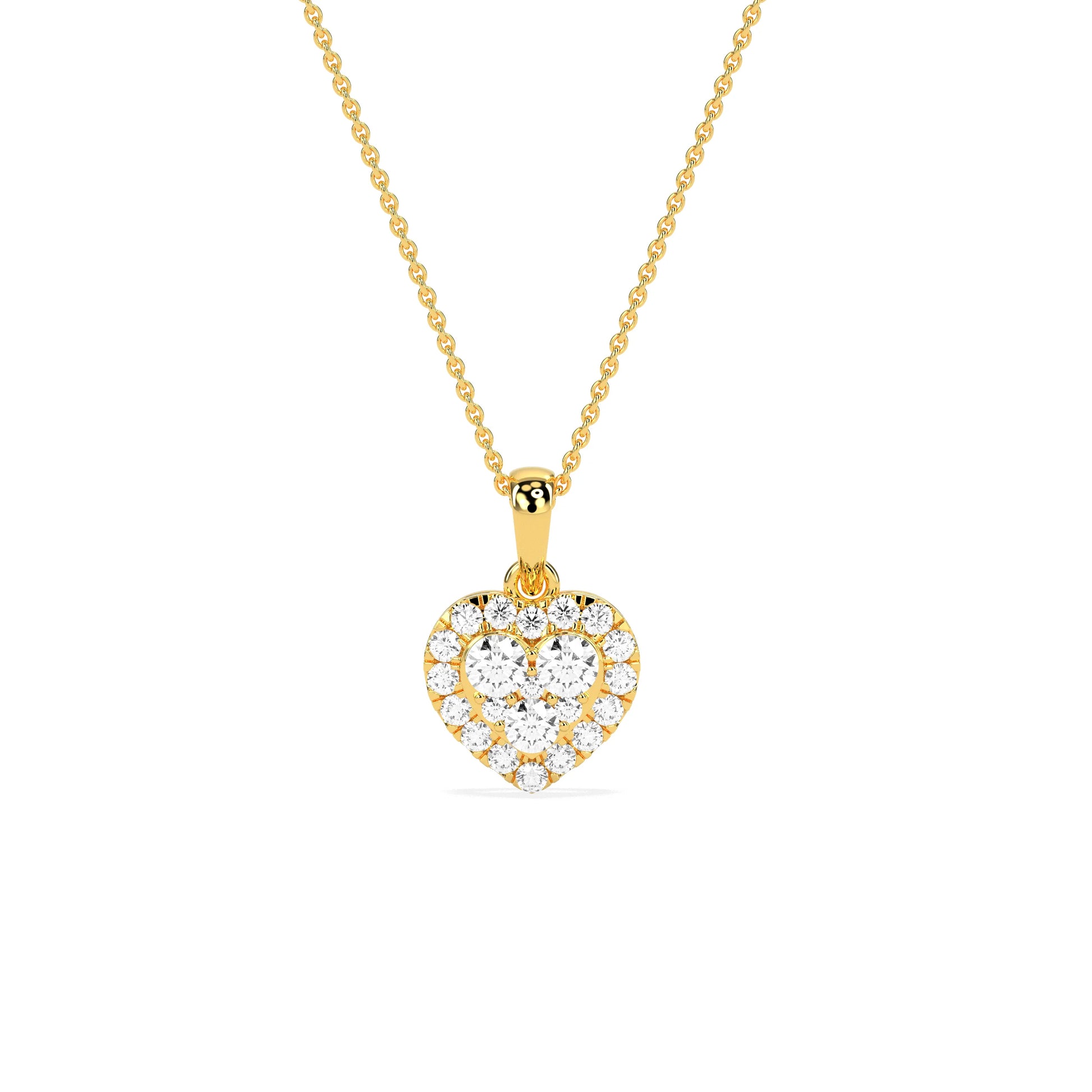 Stunning Heart Shaped Round Diamond Pendant - Godahari Dev Jewells