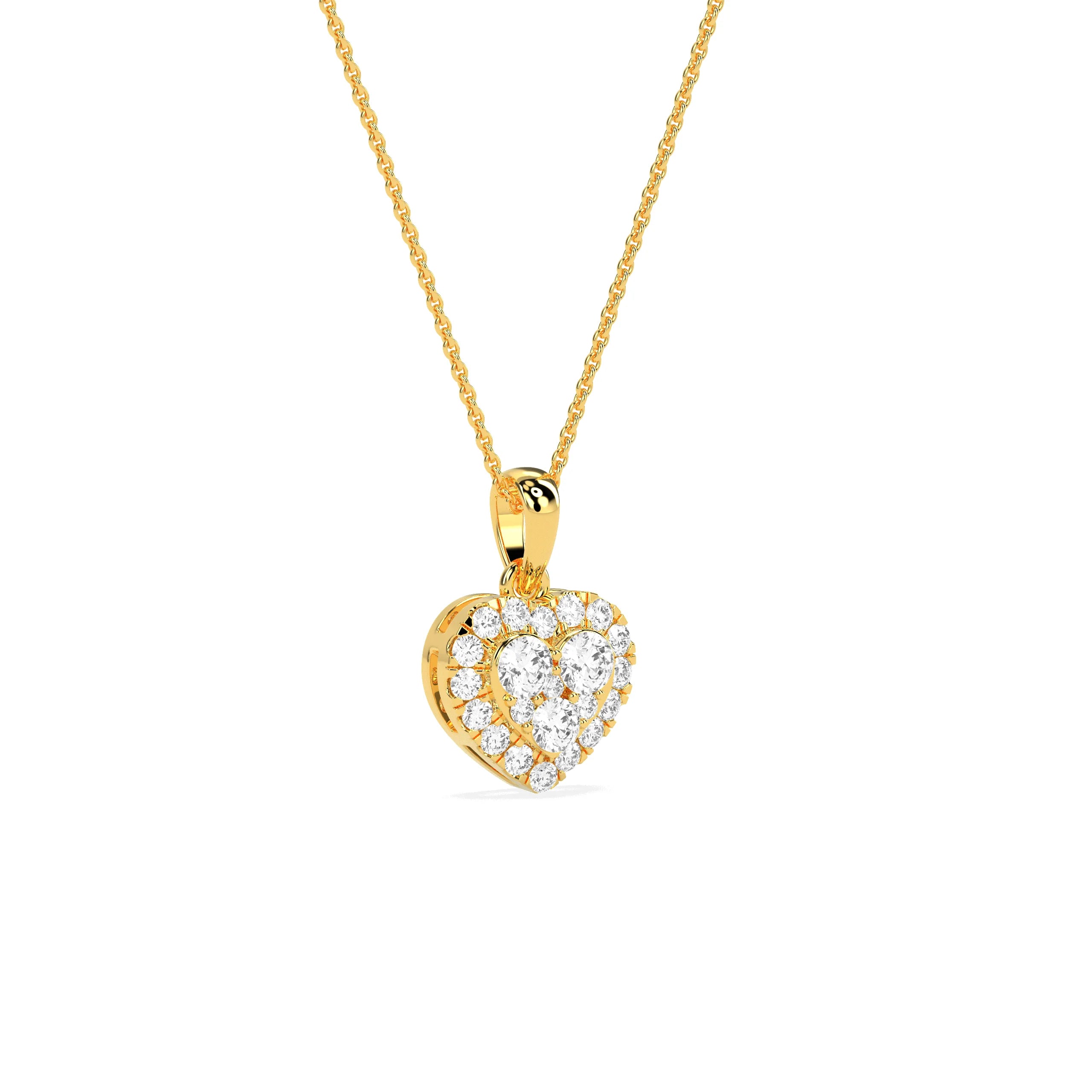 Stunning Heart Shaped Round Diamond Pendant - Godahari Dev Jewells