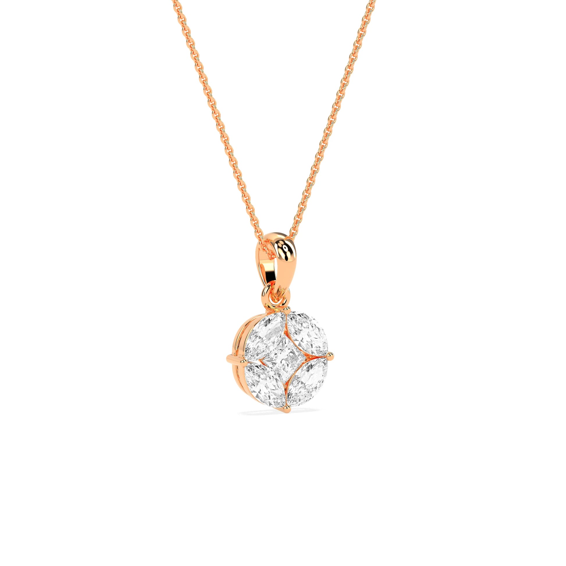 Stunning Marq  Princess Shape Diamond Pendant - Godahari Dev Jewells