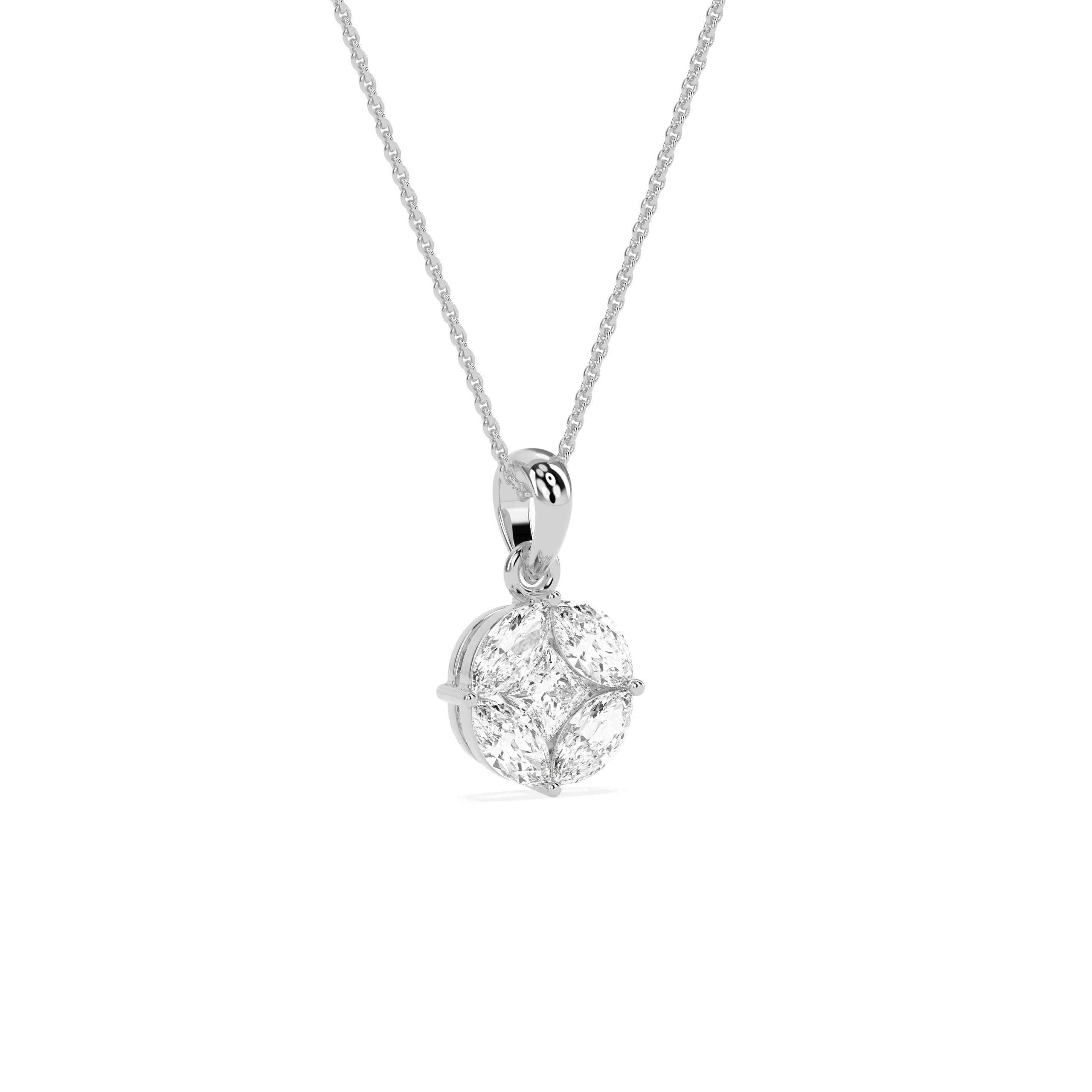 Stunning Marq  Princess Shape Diamond Pendant - Godahari Dev Jewells