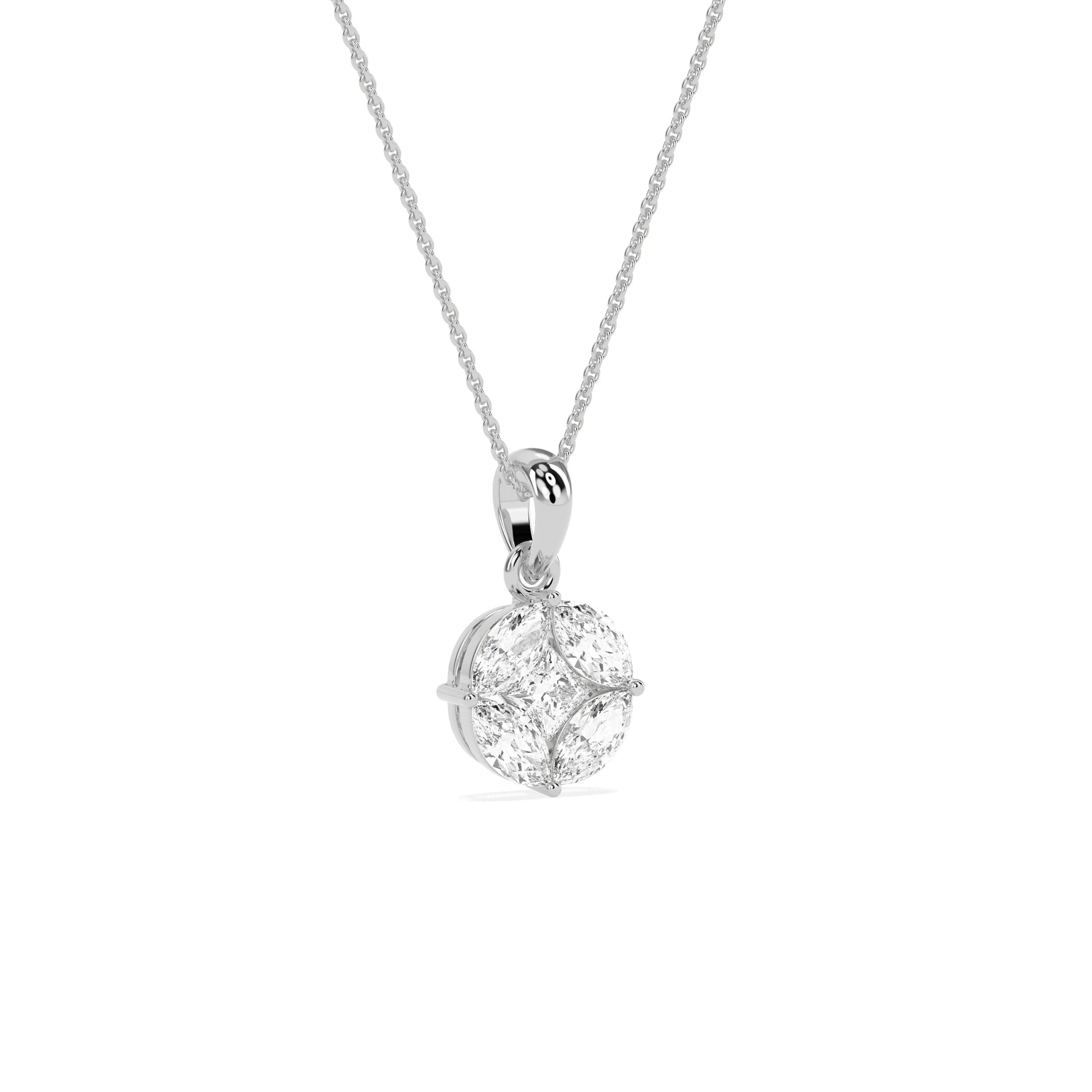 Stunning Marq  Princess Shape Diamond Pendant - Godahari Dev Jewells