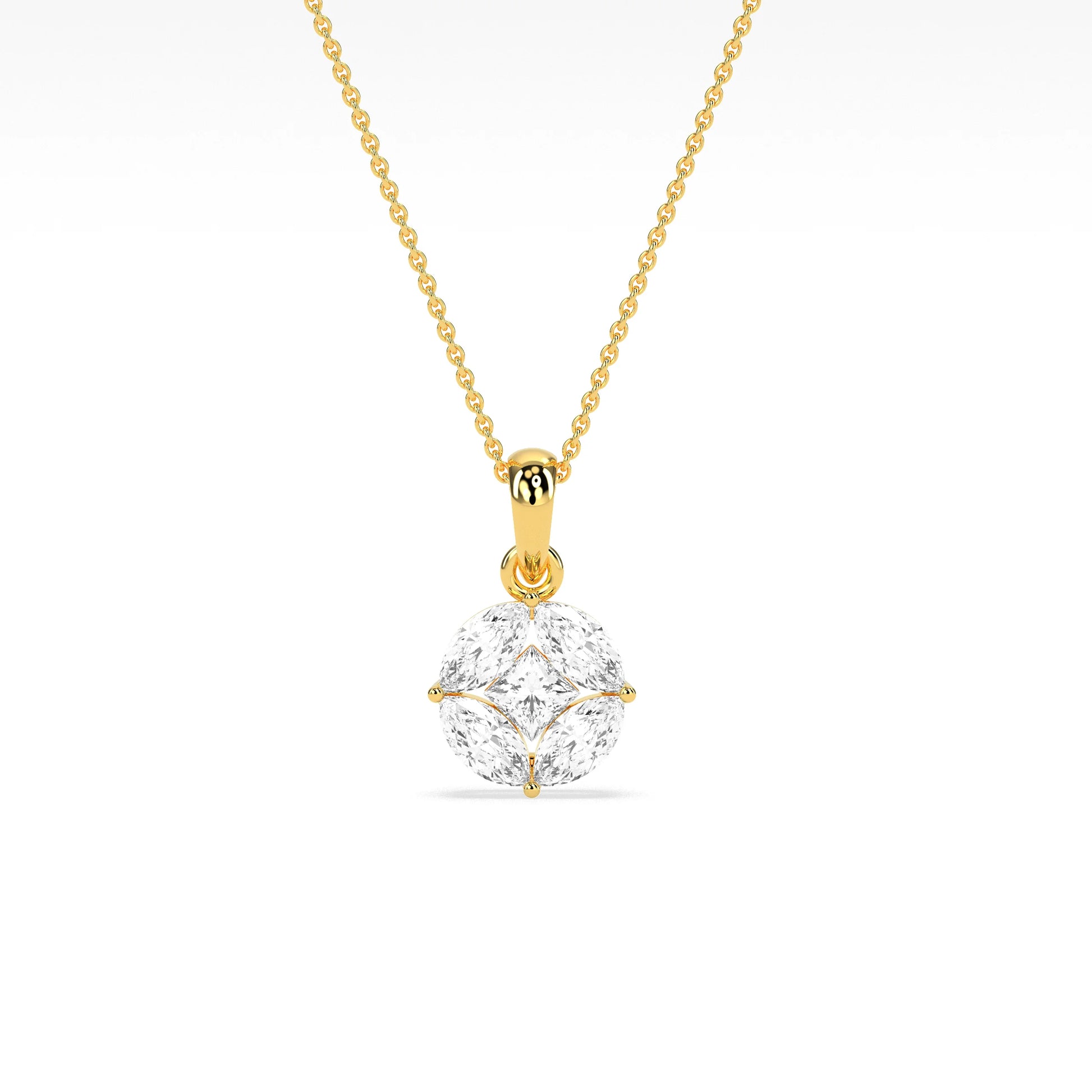 Stunning Marq  Princess Shape Diamond Pendant - Godahari Dev Jewells