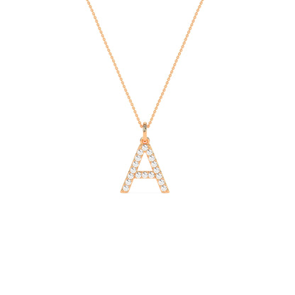 Unique Round Diamond Initial Letter Pendant - Godahari Dev Jewells