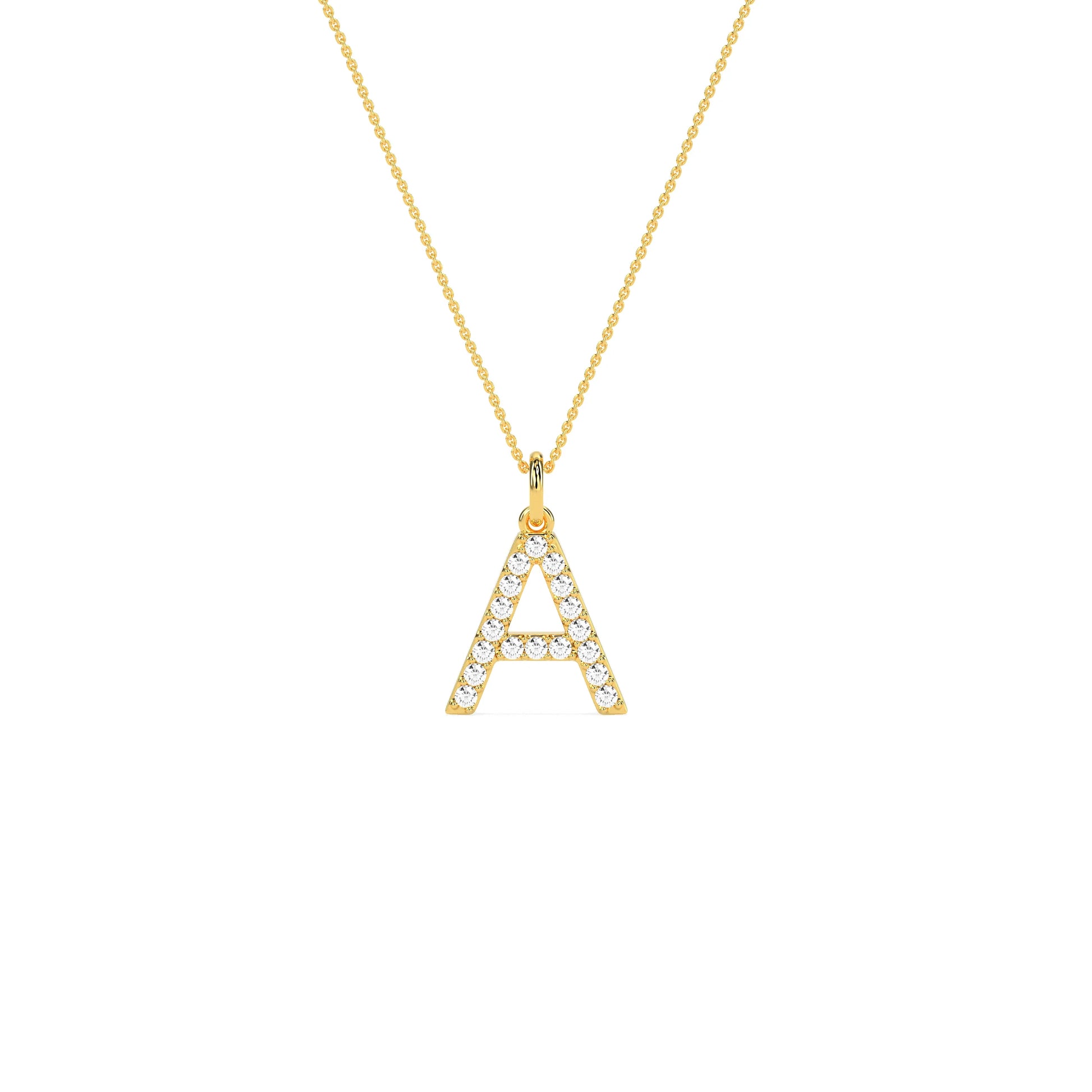 Unique Round Diamond Initial Letter Pendant - Godahari Dev Jewells