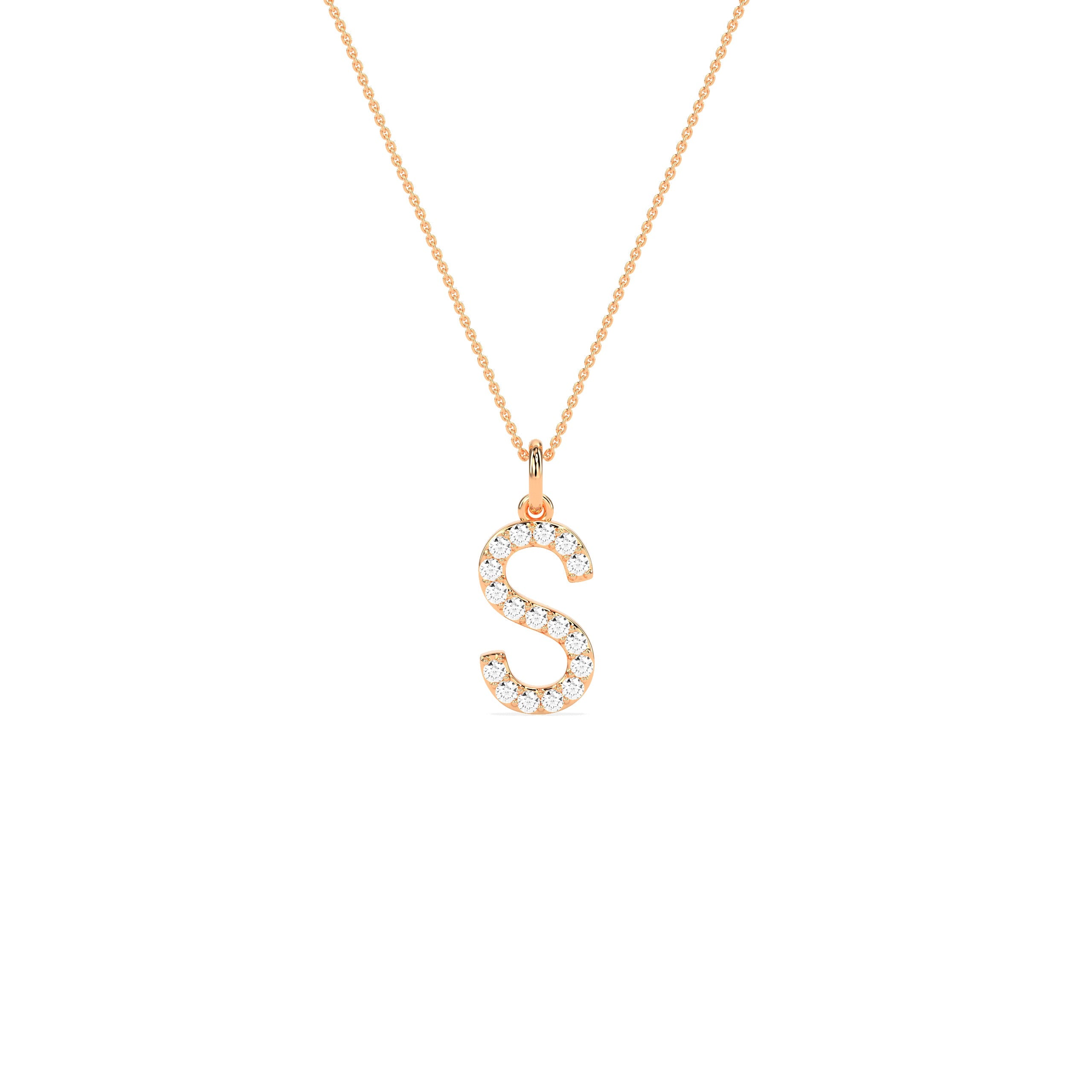 Dazzling Round Diamond Initial Pendant - Godahari Dev Jewells