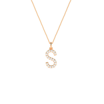 Dazzling Round Diamond Initial Pendant - Godahari Dev Jewells