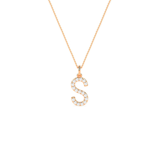 Dazzling Round Diamond Initial Pendant - Godahari Dev Jewells