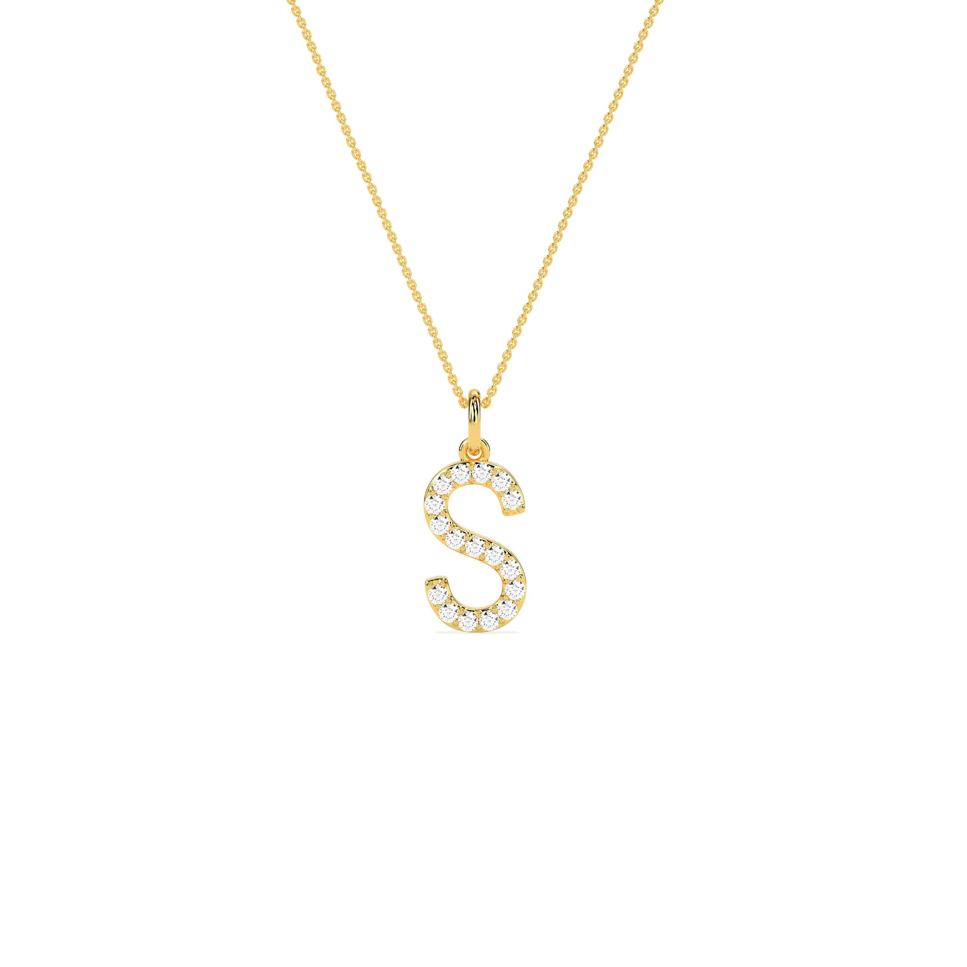 Dazzling Beautiful Diamond Initial Pendant - Godahari Dev Jewells