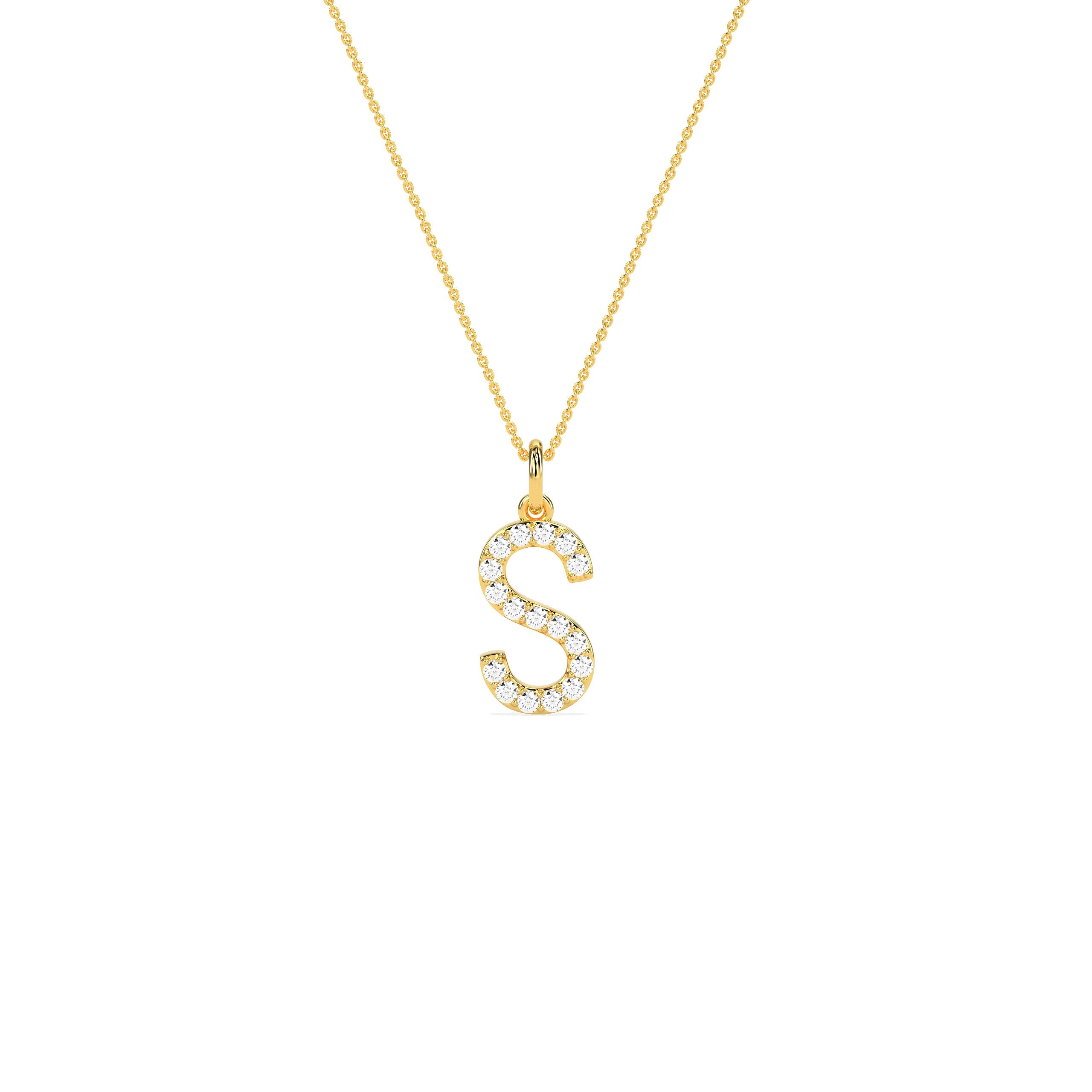 Dazzling Round Diamond Initial Pendant - Godahari Dev Jewells
