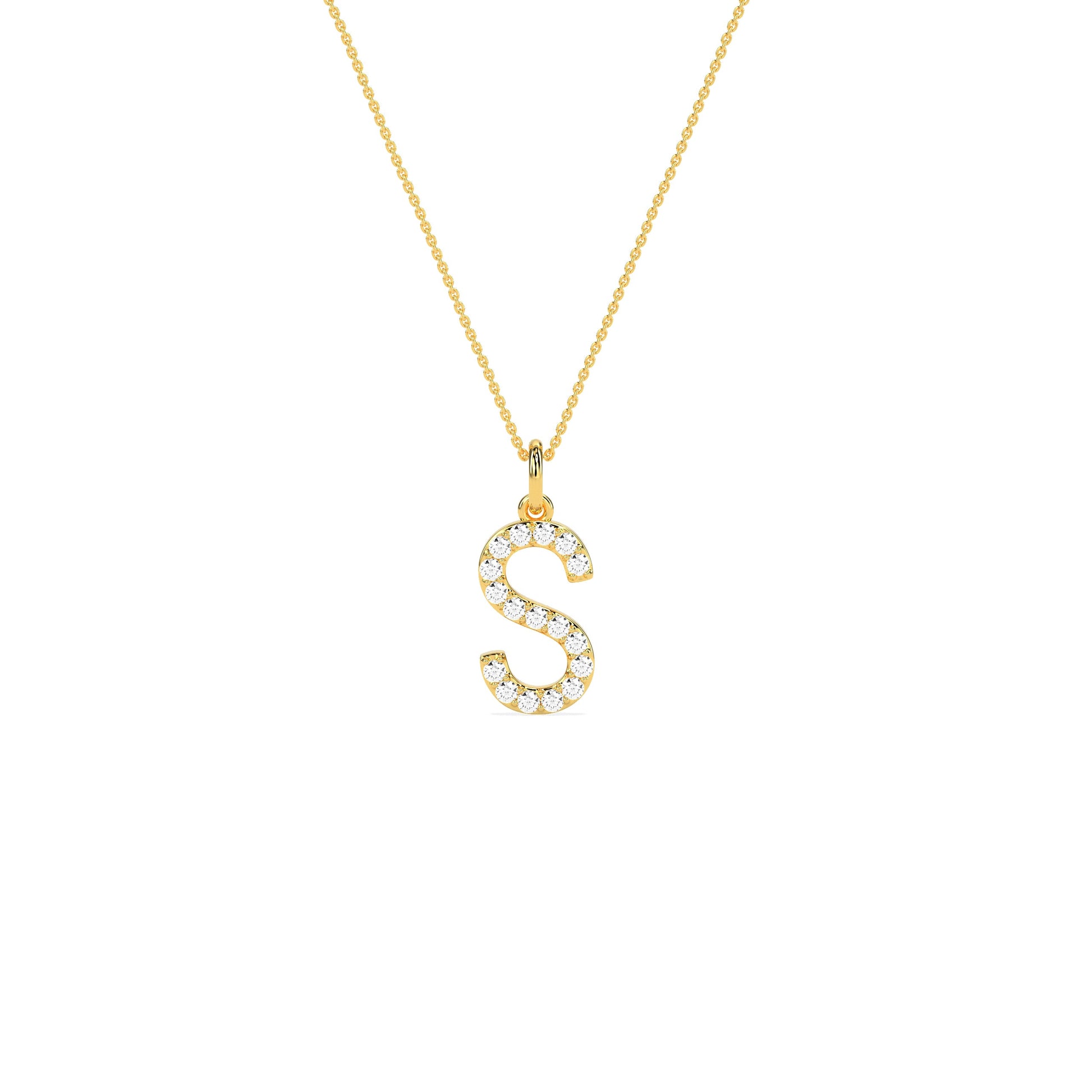Dazzling Round Diamond Initial Pendant - Godahari Dev Jewells