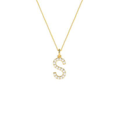 Dazzling Round Diamond Initial Pendant - Godahari Dev Jewells
