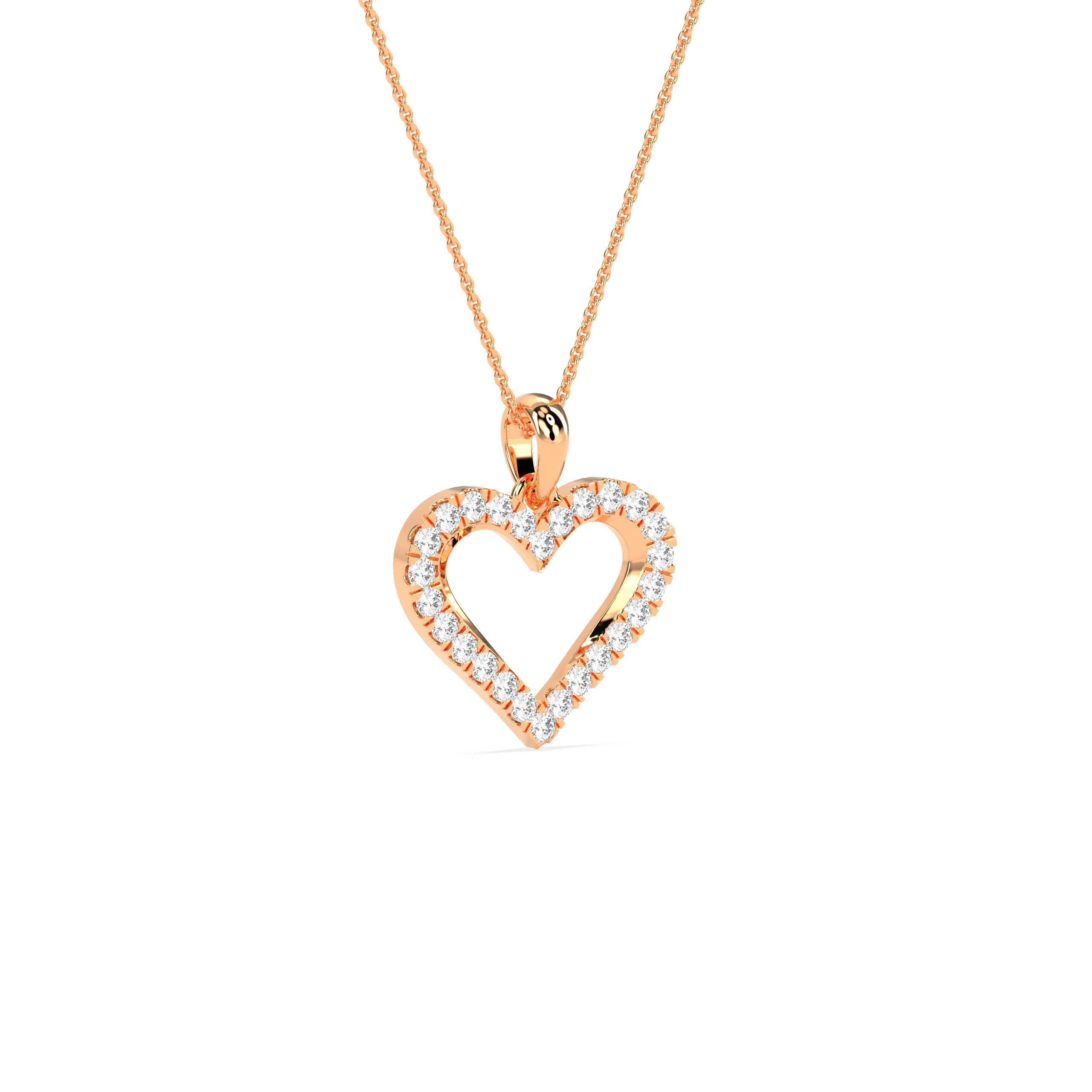 Elegant Round Diamond Heart Pendant - Godahari Dev Jewells