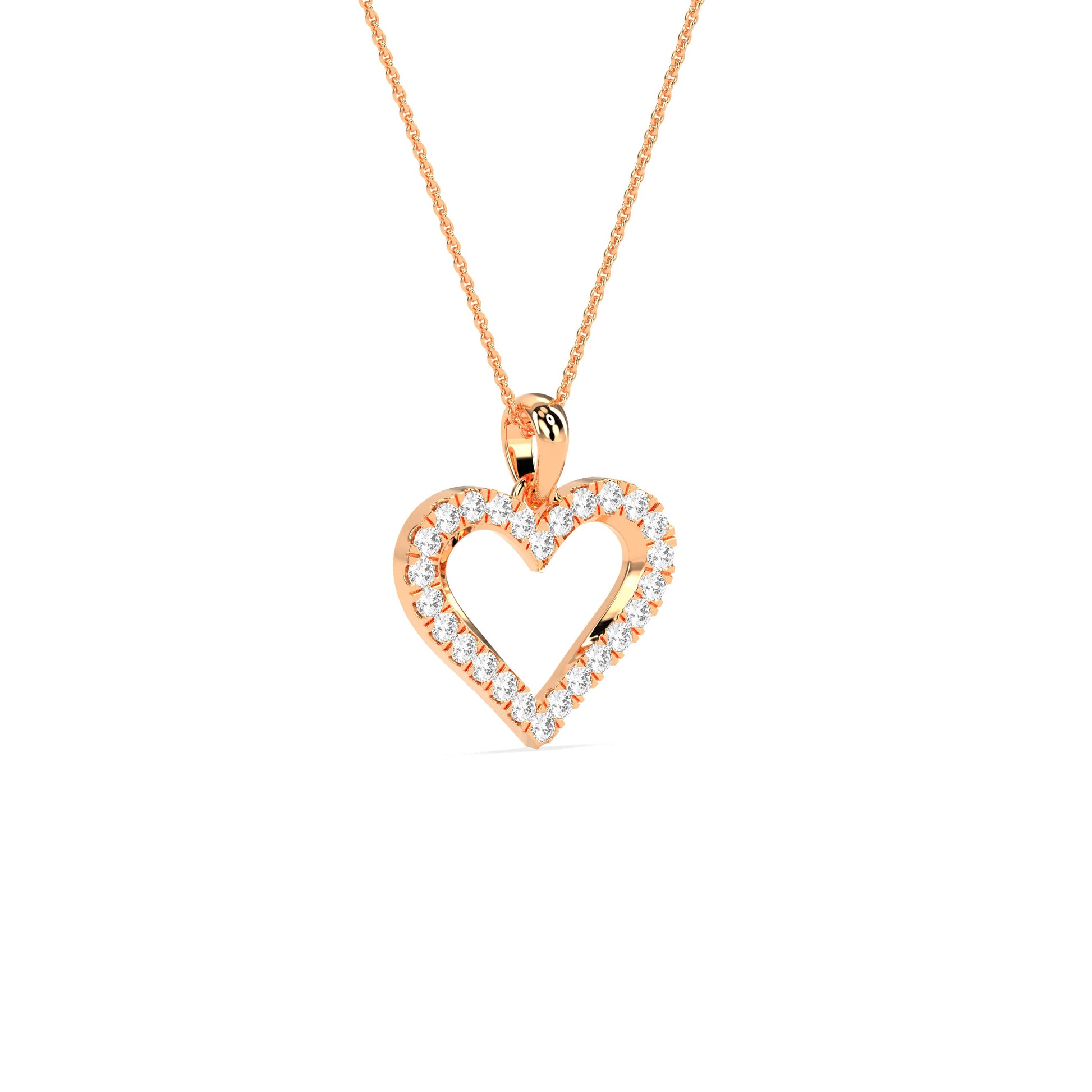 Elegant Round Diamond Heart Pendant - Godahari Dev Jewells