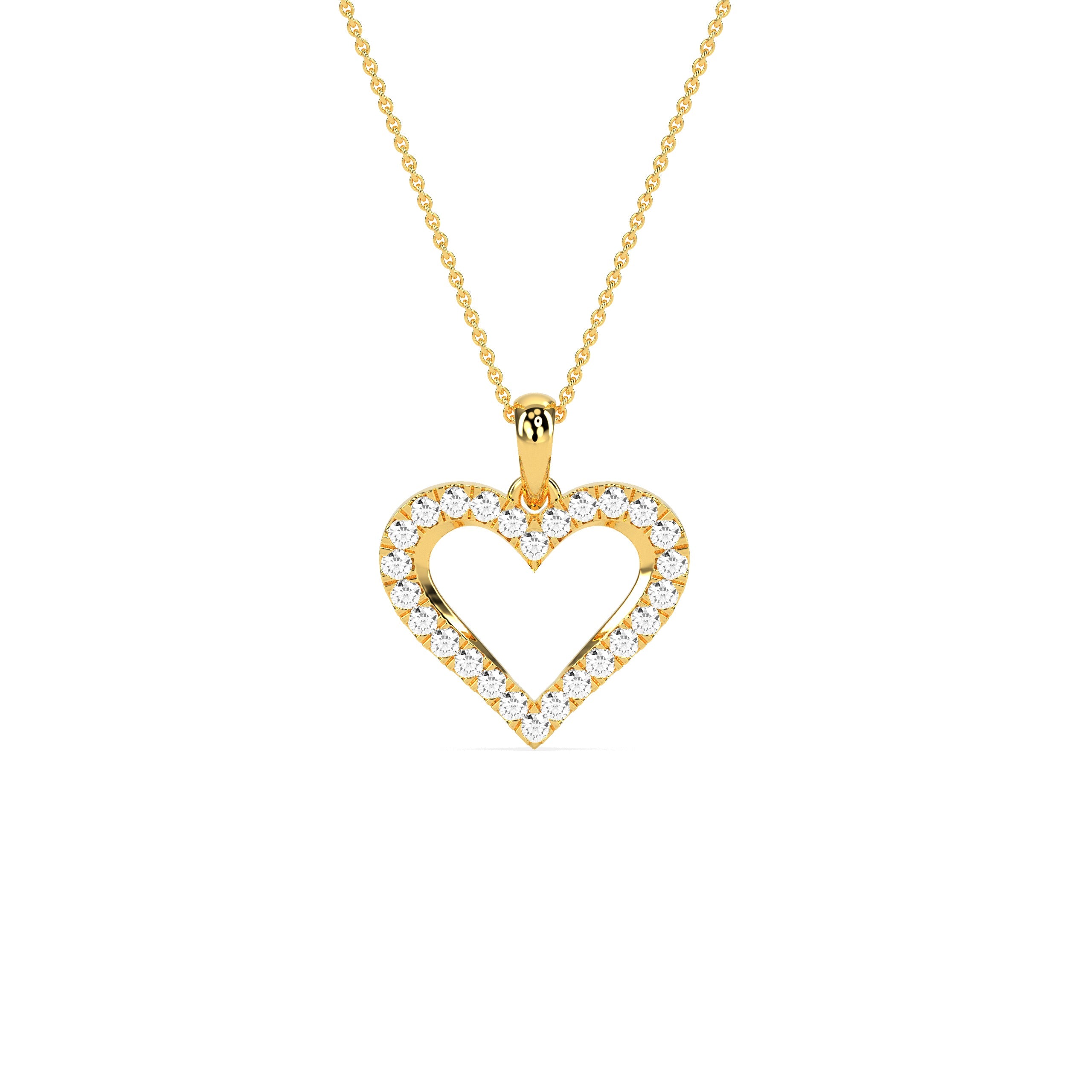 Elegant Round Diamond Heart Pendant - Godahari Dev Jewells