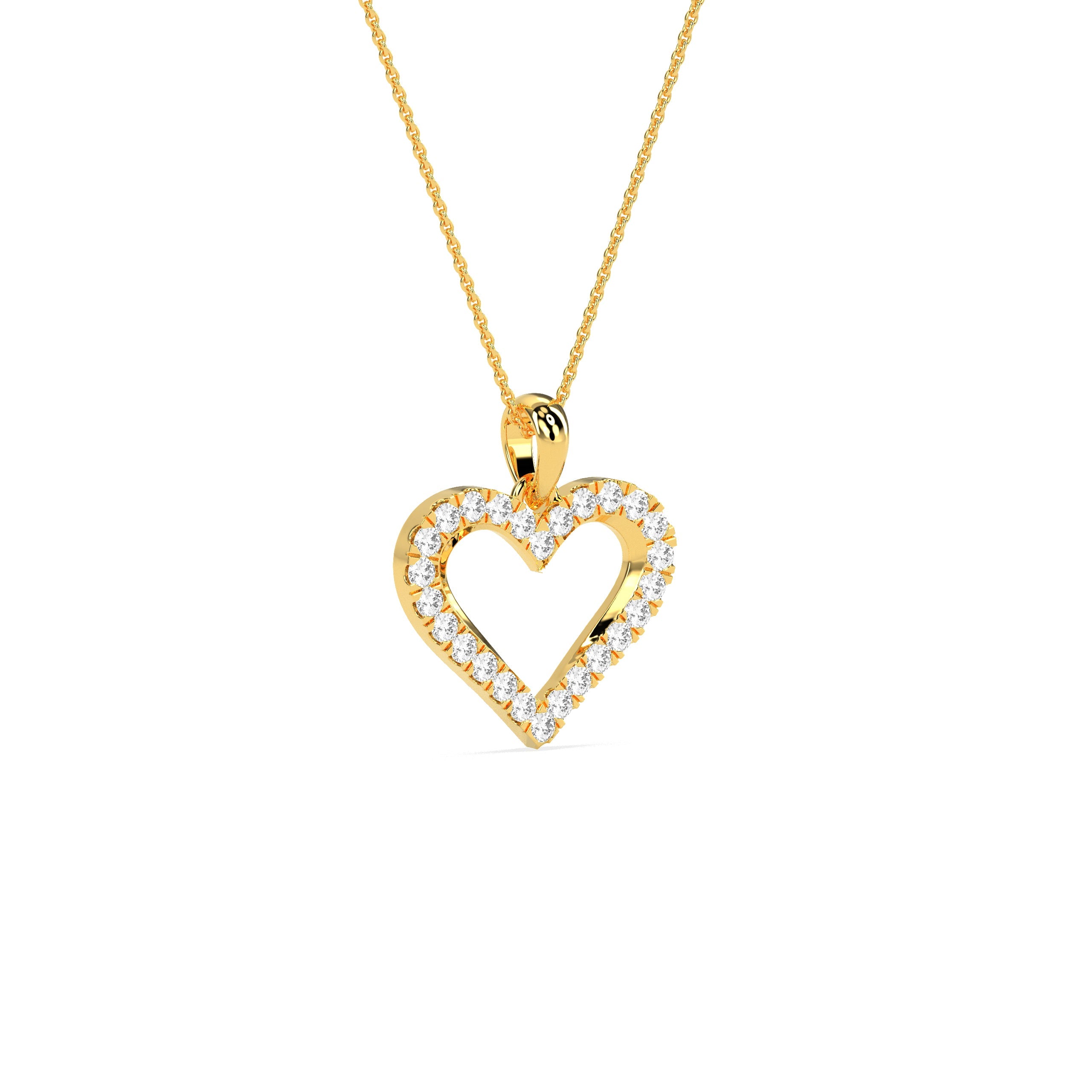 Elegant Round Diamond Heart Pendant - Godahari Dev Jewells