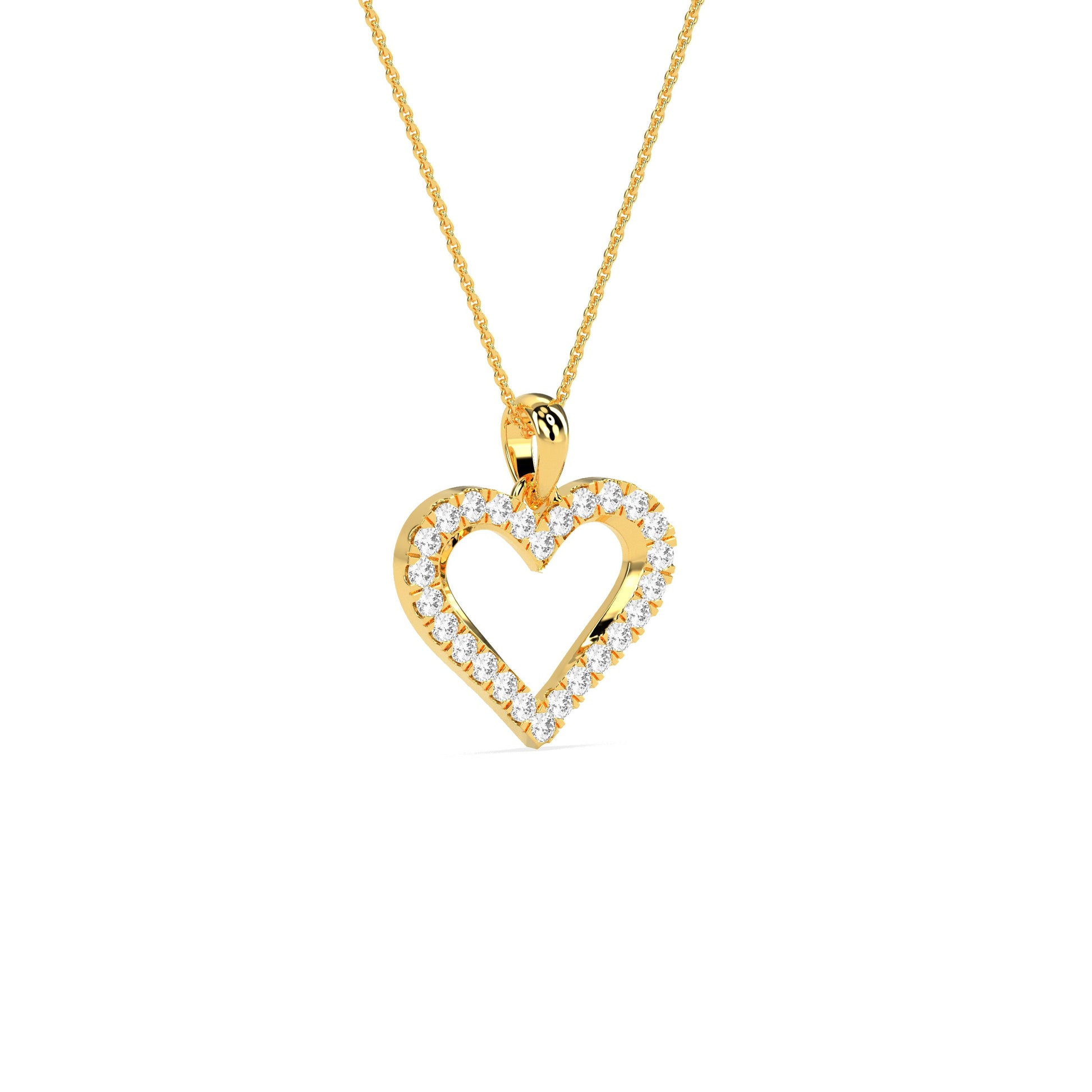 Elegant Round Diamond Heart Pendant - Godahari Dev Jewells