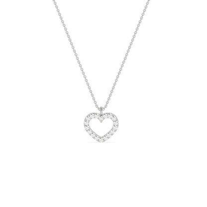 Heart Shape Diamond Pendant Necklace in 14K & 18K Gold | White, Yellow & Rose Gold Heart Diamond Pendant