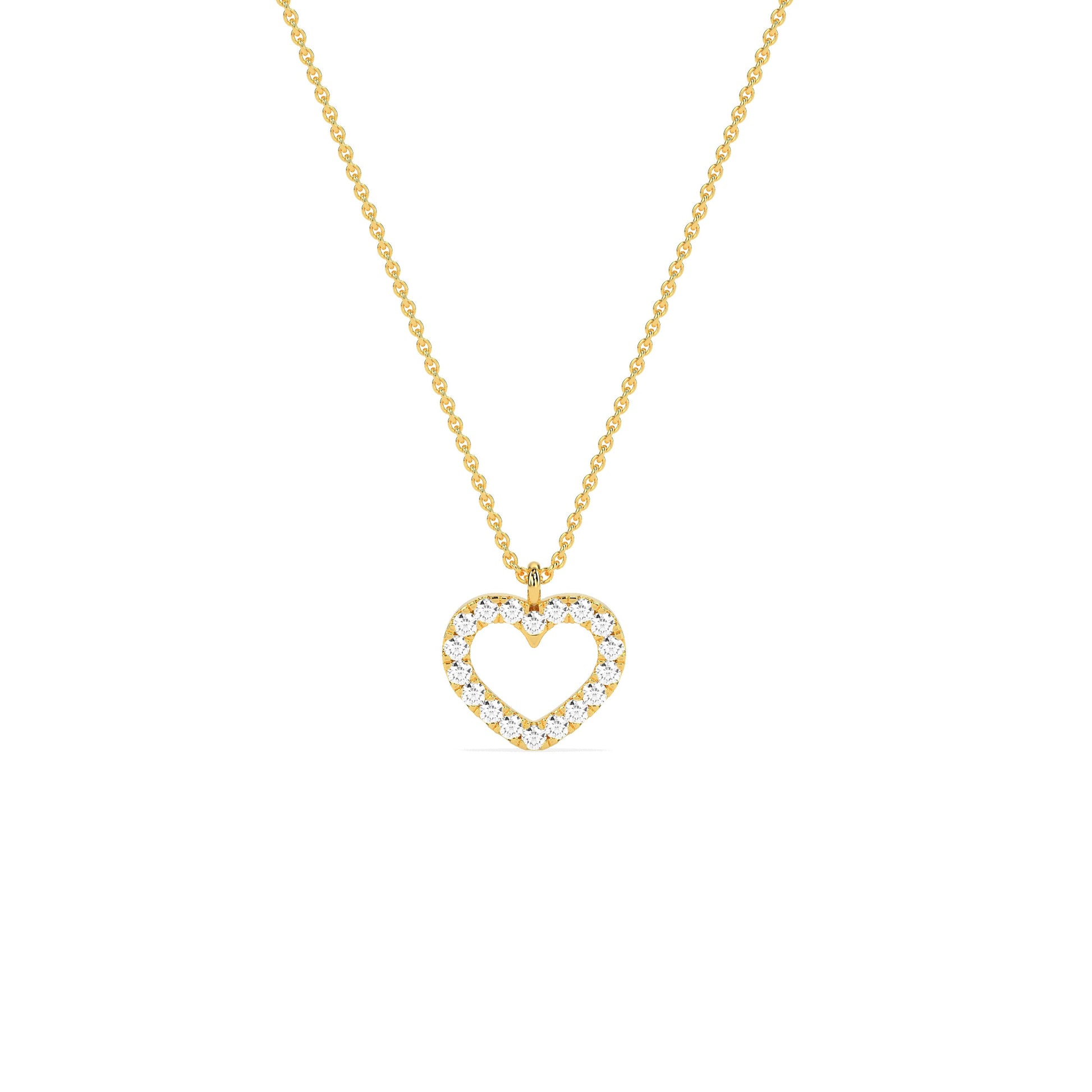Romantic Round Diamond Heart Shape Pendant - Godahari Dev Jewells