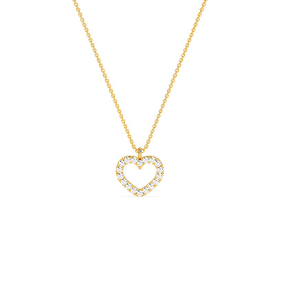 Heart Shape Diamond Pendant Necklace in 14K & 18K Gold | White, Yellow & Rose Gold Heart Diamond Pendant