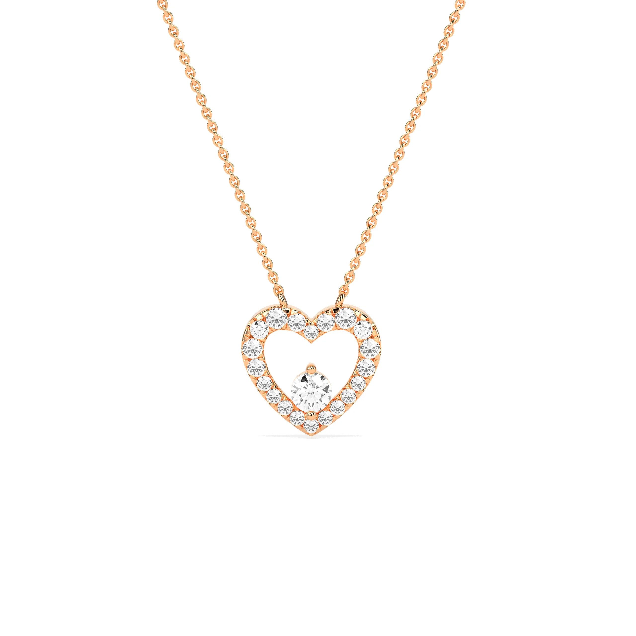 Exquisite Round Diamond Heart Pendant - Godahari Dev Jewells