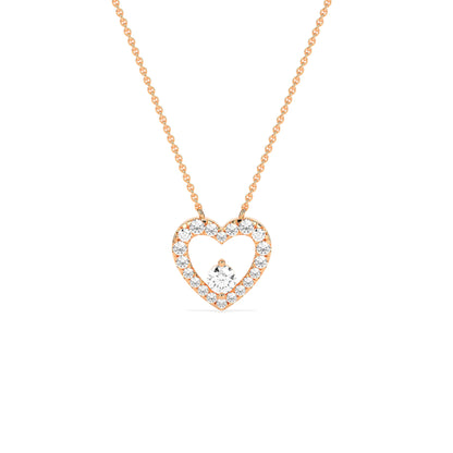 Exquisite Round Diamond Heart Pendant - Godahari Dev Jewells