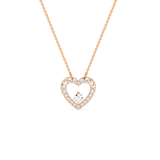 Exquisite Round Diamond Heart Pendant - Godahari Dev Jewells