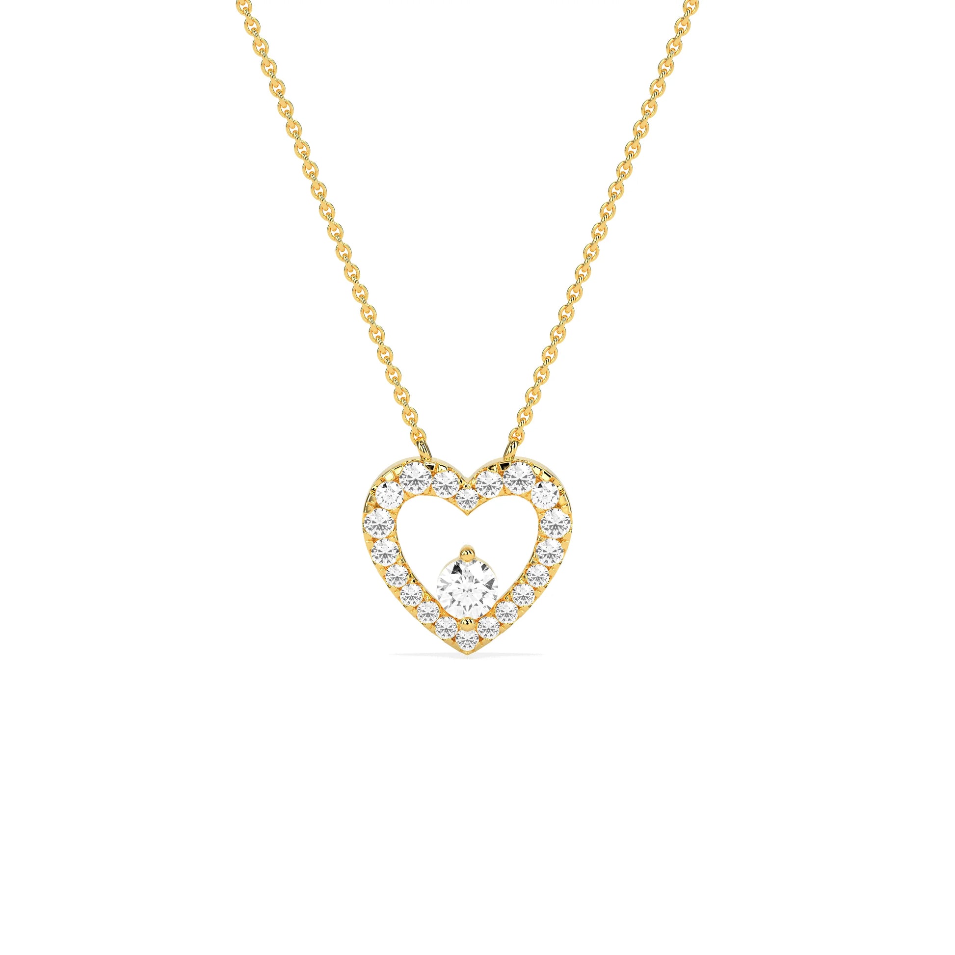 Exquisite Round Diamond Heart Pendant - Godahari Dev Jewells
