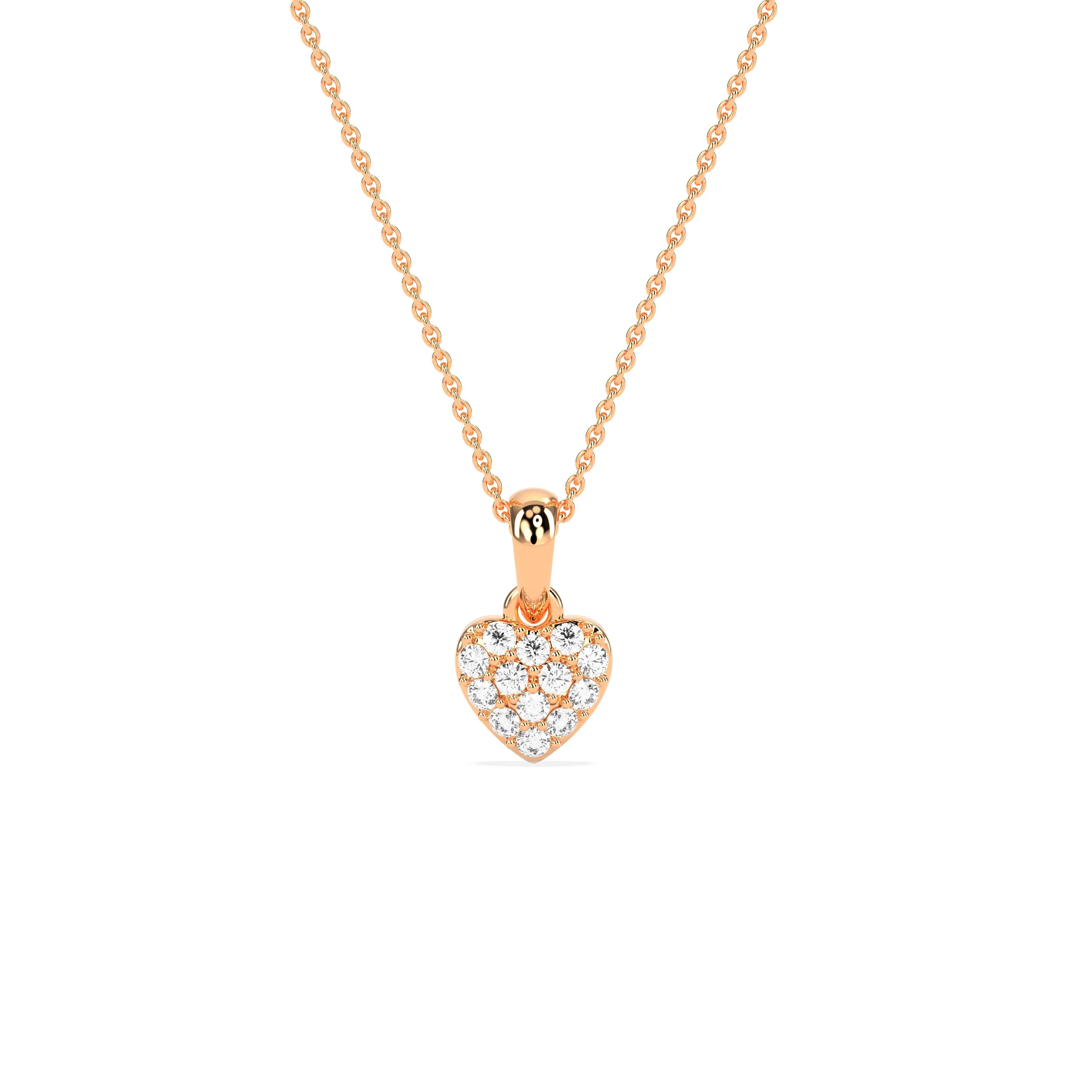 Celebrate Love: Round Diamond Cluster Heart Pendant - Godahari Dev Jewells