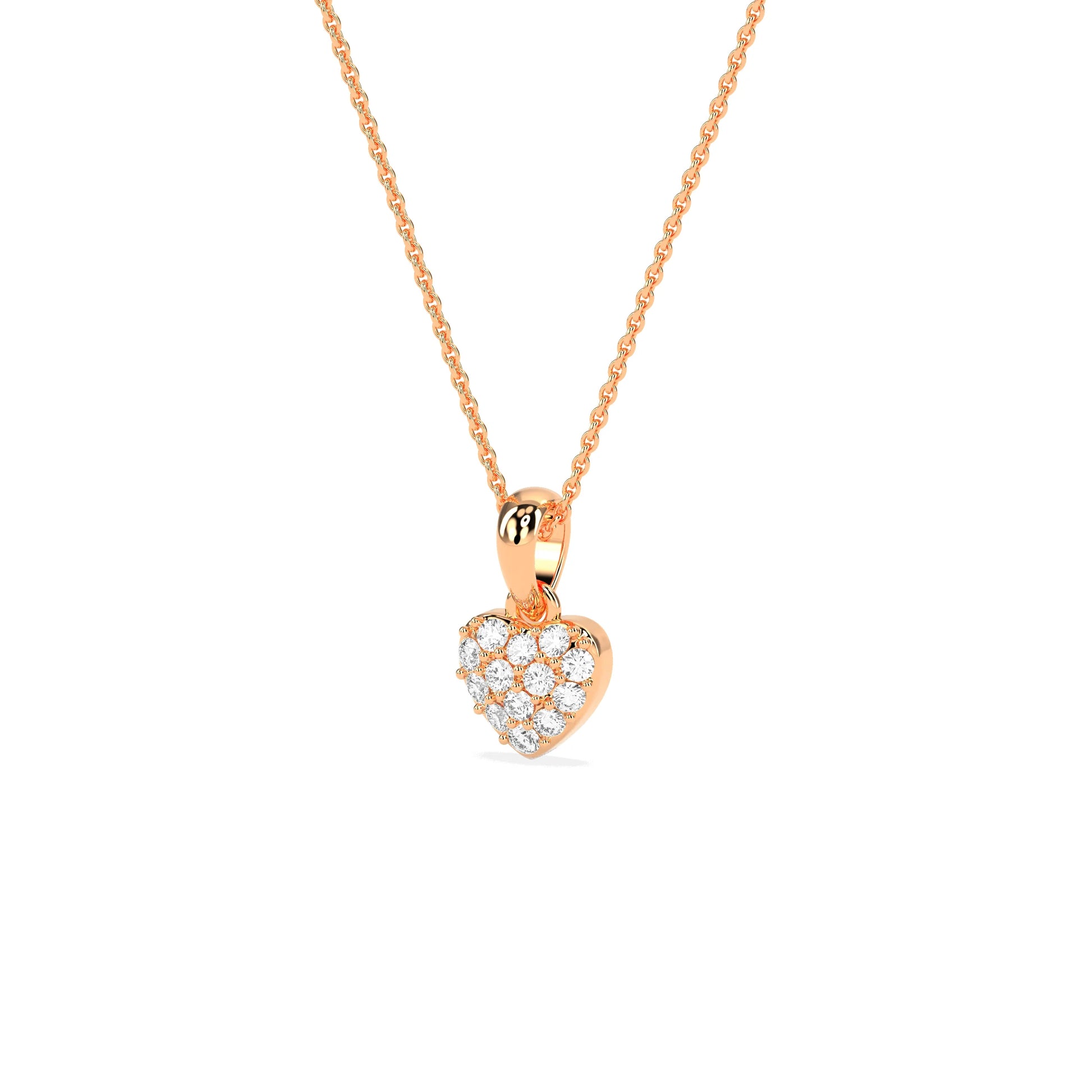 Celebrate Love: Round Diamond Cluster Heart Pendant - Godahari Dev Jewells